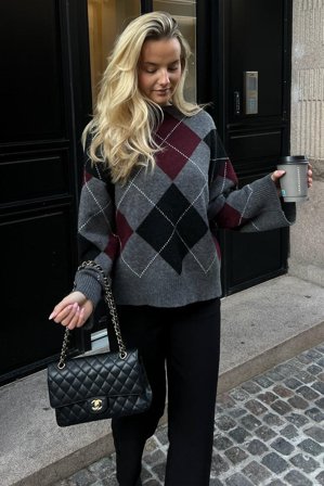 BoletteIC Pullover Grey Argyle M/L