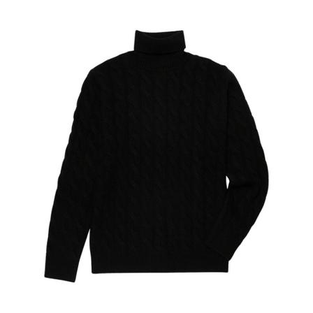 Brooks Brothers Cable-Knit Turtleneck Sweater Sort, Herre