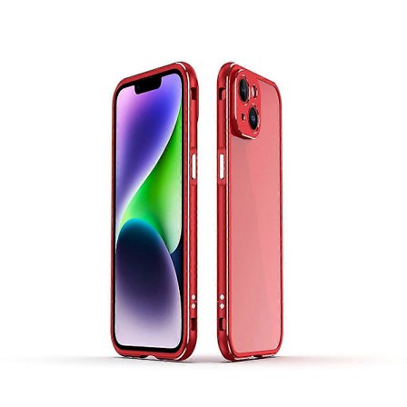 För iPhone 14 Plus Aurora Series Lins Skydd + Metallram Mobilskal