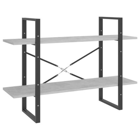 Vidaxl Bokhylla 2 Hyllor Betonggrå 100x30x70 Cm Konstruerat Trä Grå