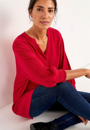 Cellbes of Sweden - Crepe tunika i rød for damer i størrelse 58/60