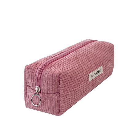 Penneetui med clips Kontorartikler opbevaringspose Moderigtig reb- og stofpenneetui Unisex penneetui penneetui til skole (pink)