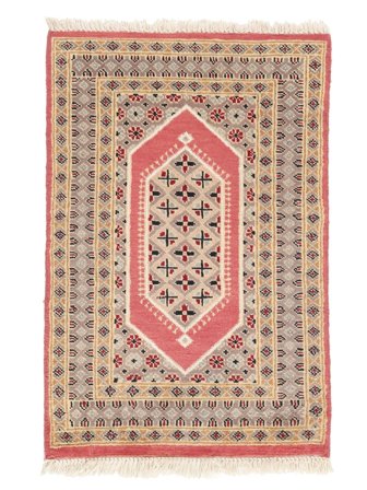 Pakistan Bokhara 2Ply Rug Hand Knotted 62X92 Brown/Red