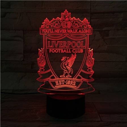 3D LED nattlys Liverpool Fotballklubb Barnerom Nattlys Anime Lampe