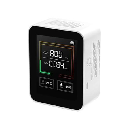 CO2 Luftkvalitetsmåler Sort Madopbevaringsbeholder Vask Svampeholder Redskabsorganisator Dagligvarer Madkasse Vægt Krydderi