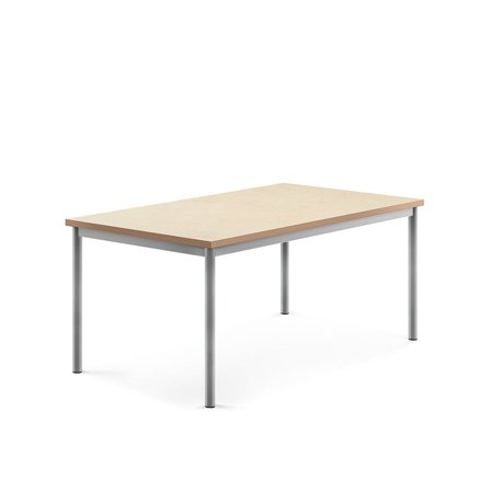 Desk SONITUS, 1400x800x600 mm, beige linoleum, alu grey