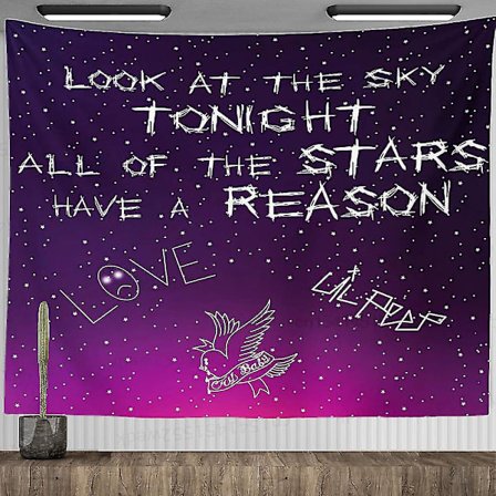 Lil Peep Seinävaate Ripustettava Katso Taivasta Taideseinävaate Huopa Musta Hippie Noituus Seinäkoristeet AGT5586 230x180cm