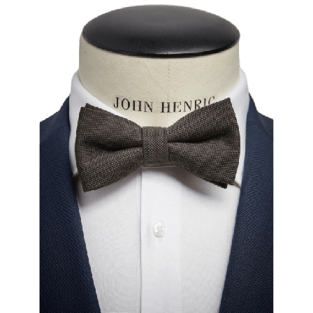 John Henric Bow Tie Wool Kostymtillbehör Herr Brun ONESIZE