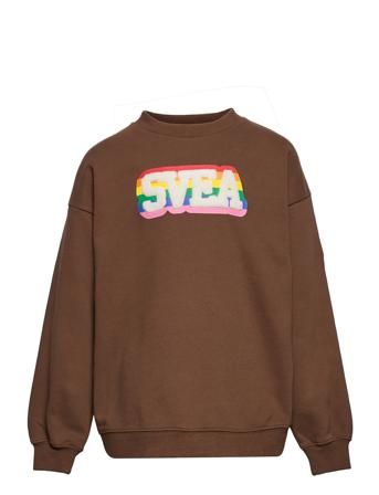 K. Logo Sweat Sweat-shirt Tröja Brun Svea