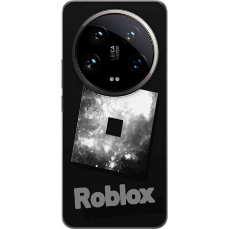 Kompatibelt Mobildeksel til Xiaomi Xiaomi 14 Ultra Minimalistisk svart og sølvfarget Roblox-symbol med gylden krone og luksuriøs gamer-estetikk på