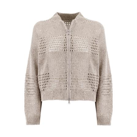 Brunello Cucinelli, Cardigans Beige, Dames, Maat:M