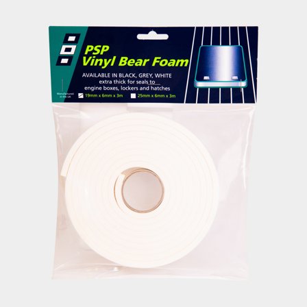 Självhäftande gummilist PSP Vinyl Bear Foam Tape, 19 mm x 3 meter, 6 mm tjock, vit