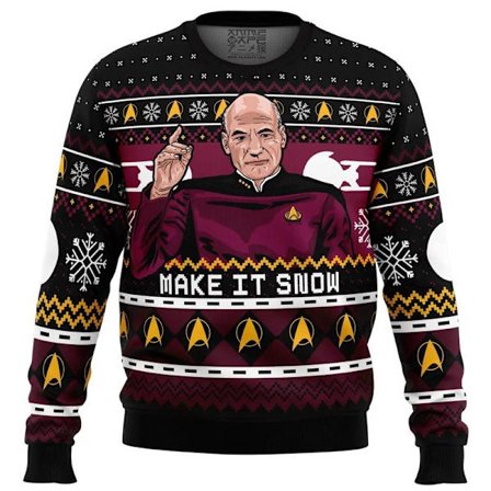 Captain Picard Star Trek Stygg Julegenser Herre Dame Genser Rund Hals Langermet Topp Jul 2025 Ny Sweatshirt 2 S