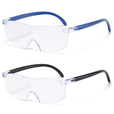 300% Læseforstørrelsesglas, Forstørrelsesglas til brillebrugere, Anti-blåt lys, Læsehjælp til seniorer, til nærarbejde, 2 pak