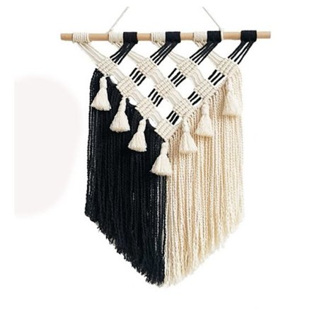 Makrame vevd veggdekorasjon bohemsk stil soverom bohemsk geometrisk veggteppe kunst vakker leilighet sovesal dekorasjon 50 cm