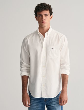 GANT Reg Classic Poplin Shirt - White - M