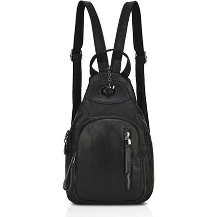 Mote dame ryggsekk liten skinnryggsekk svart dame brystveske skuldersekk casual dame mote ryggsekk svart