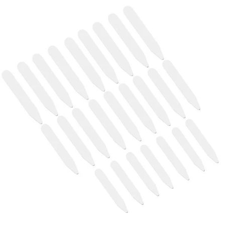 Vorcool 200 st vita kragstöd i plast för skjortor i 3 storlekar