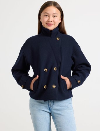 Lindex Jacket Short Trench - Navy - 134