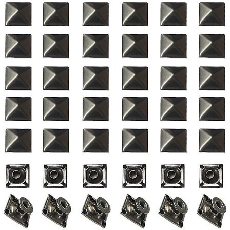 Firkantede pyramide pigge 8mmx100stk pigge firkantede pigge nitter metal klo sømhoved nitter pigge pigge skrue håndværk punk pistol metal til læder 