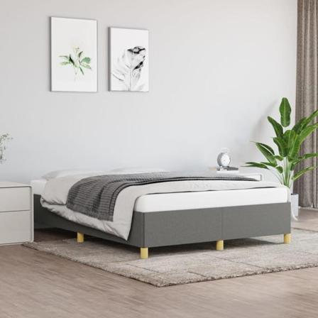Vidaxl Sängram Mörkgrå 140x200 Cm Tyg Grå