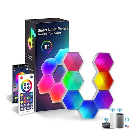 3 Pak Hexagonale Tuya Wifi Bluetooth Rgbic Vægslamper