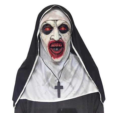 The Nun Valak Cosplay Mask Skräck Latex Mask Creepy Helhuvud Mask Huvudbonad Halloween Carnival Party Rekvisita Presenter