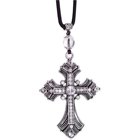 Kors för bilhängande, kors för bilbackspegel, Kors för bil eller lastbils backspegel för kvinnor, Jesuskristall