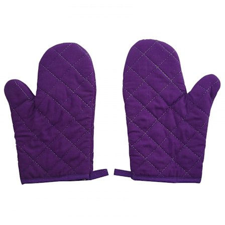 1 par varmebestandige bomuldsbagehandsker grydeholder bagehandsker lilla