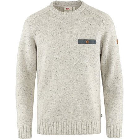 Fjällräven Men's Lada Round-Neck Sweater in Chalk White | Size: Small, G-1000/Wool/Polyamide