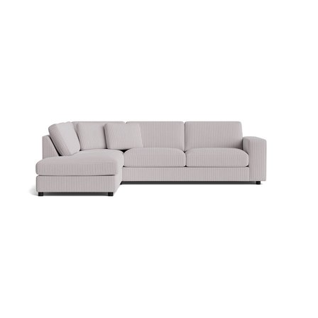 Oasis Ecksofa, links in Lincoln Hellgrau, modernes Design mit Cord-Optik, bequemer Federung, weichem Sitzkomfort und hoher Qualität, 79cm