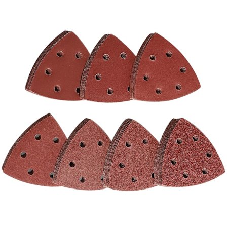 Triangl Slibetriangel Slibpapir, 70 Triangler Krog-og-løkke Slibpapir 6 Huller