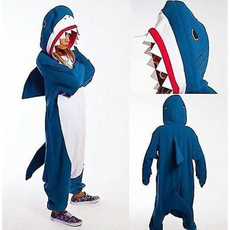 Voksen Søvnpyjamas Haj Pyjamas Kigurumi Cosplay Kostume Fancy Kjole Unisex-Xin XL