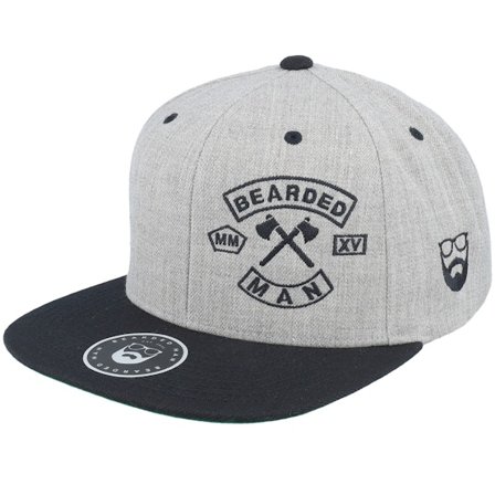 Bearded Man - Grigio snapback Cappellino - MC Patch Grey/Black Snapback @ Hatstore