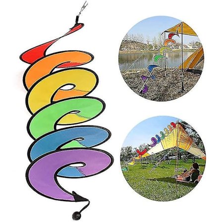 4 stk. Spiral Regnbue Vindtelt Hængende Have Dekoration