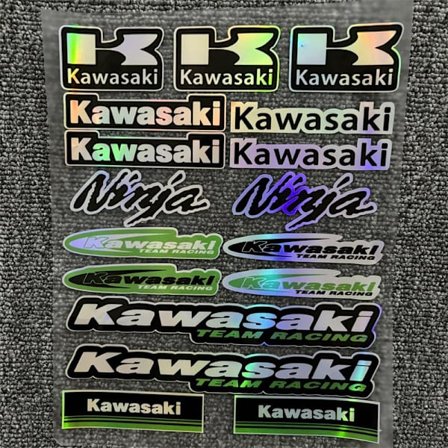 Farverige laser motorcykelmærkater, racer sponsor klistermærker, motorcykel modifikationsmærkater, hjelm klistermærker