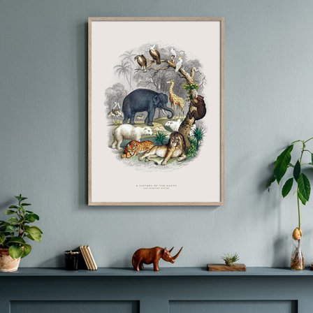 Dyremotiv — Plakat med flot illustration af dyr fra Nature Remixed by Gehalt