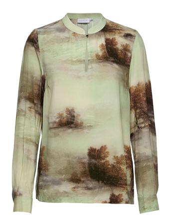 Blouse W. Button And Long Sleeves Green Coster Copenhagen