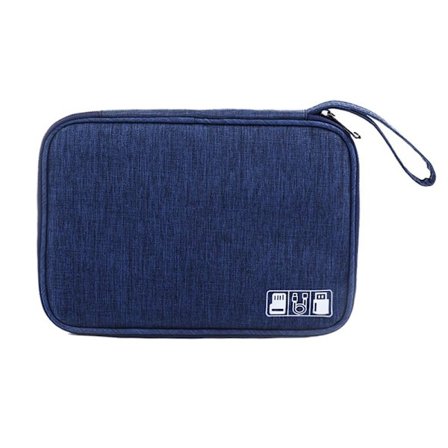 Reisekabelveske Organizer Lader Oppbevaring Elektronikk USB-etui Mørkeblå
