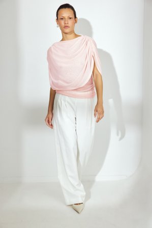 NA-KD drapiertes Cape-Top - Party Oberteile - Rosa - M (EU 38-40)