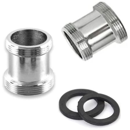 2-pack mässingskranadapter, 22 mm NPT hane till hane kranluftare anslutning för diskho kran vattenrenare luftare (M24 - M22)