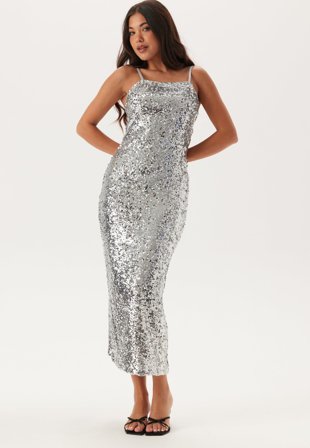 BUBBLEROOM-Sequin Strap Dress-L