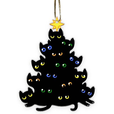 Svarta Katt Julgranspynt - Katt Juldekoration Trädhängande Topp - 2023 Juldekorationer