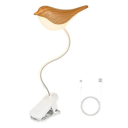 Liten Fuglelampe, Dimbar og Trådløs Fugle Nattlampe, USB Oppladbar Berøringssensor Kontrollbord