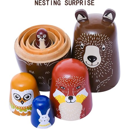 Ryska häckande dockor för barn, 5 delar sött tecknat djur - on stock