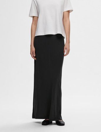 Selected Slfnola Hw Ankle Slim Skirt - Black - XS