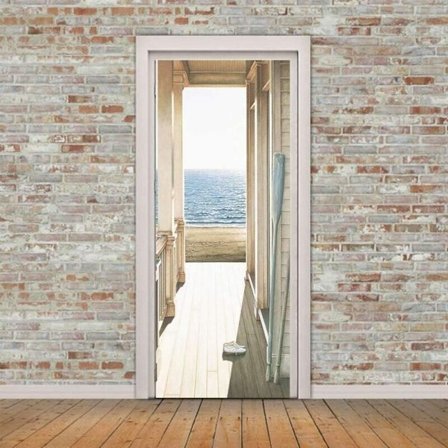 Tarjous 2 kpl 3D-oven tarraefekti itseliimautuva irrotettava tarra sisustukseen keittiöön makuuhuoneeseen kylpyhuoneen seinään(38,5cm×200cm)--