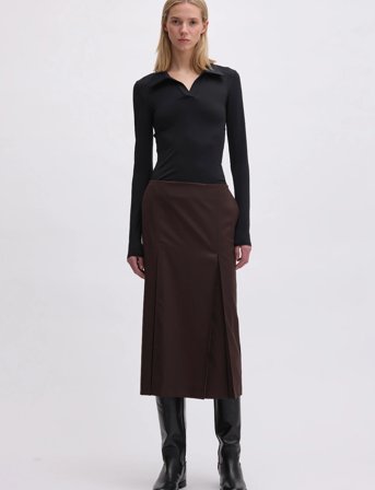 REMAIN Birger Christensen Jersey Polo Top - Black - M