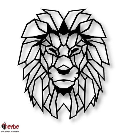 Treveggdekorasjon Løve Svart Konge Av Skogen 3D Kreativ Dekor