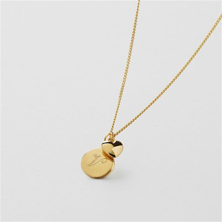 Love Charm Halskjede Gravering - 18K GULLBELAGT STERLINGSØLV
